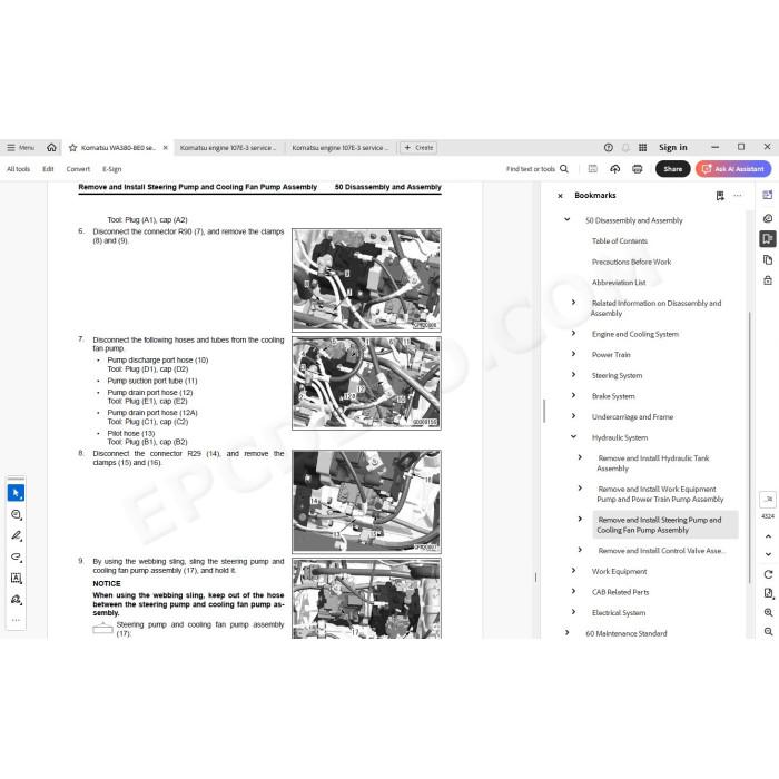 Komatsu Wheel Loader WA380-8E0 service & repair manual