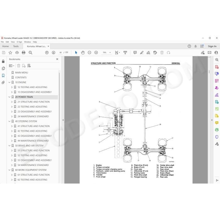 Komatsu Wheel Loader WA420-1LC service & repair manual