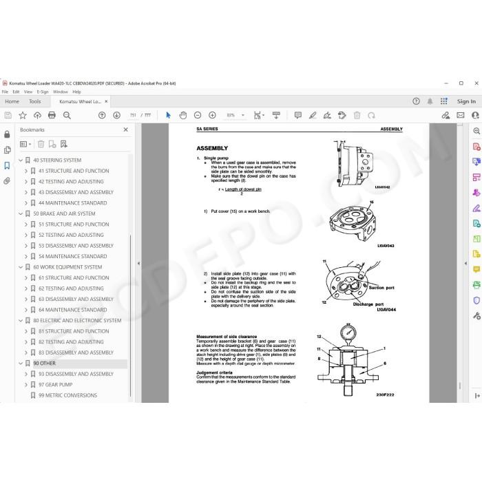 Komatsu Wheel Loader WA420-1LC service & repair manual