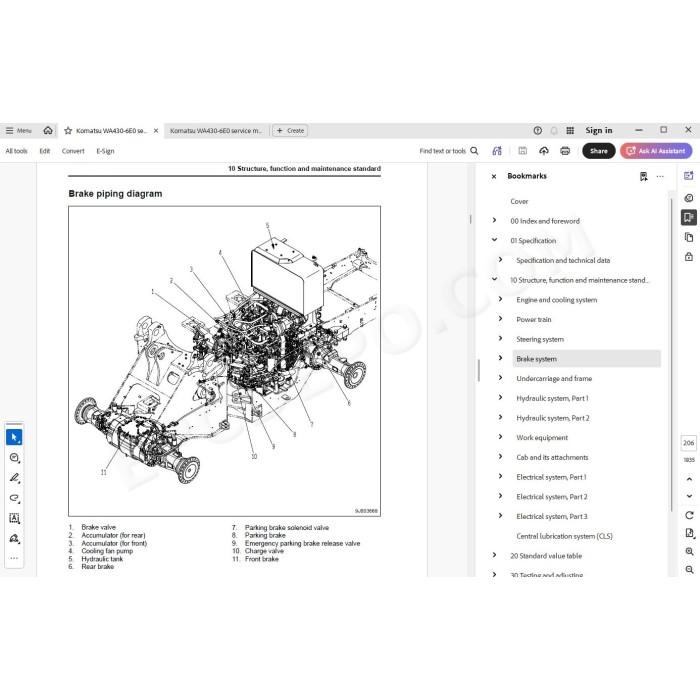 Komatsu Wheel Loader WA430-6E0 service & repair manual