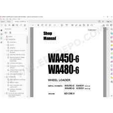 Komatsu Wheel Loader WA450-6 WA480-6 service & repair manual