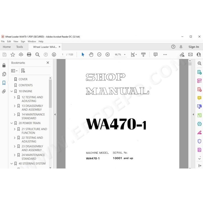 Komatsu Wheel Loader WA470-1 service & repair manual