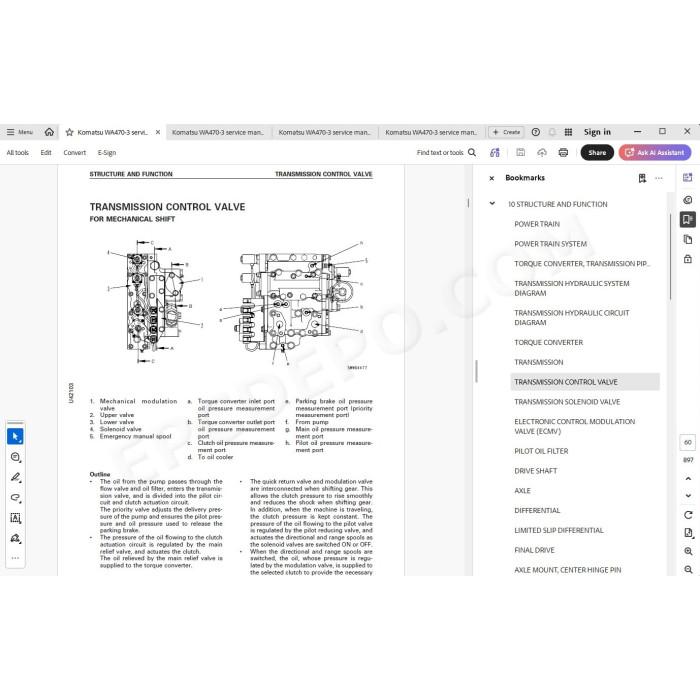 Komatsu Wheel Loader WA470-3 service & repair manual