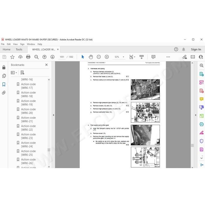 Komatsu Wheel Loader WA470-5H WA480-5H service & repair manual