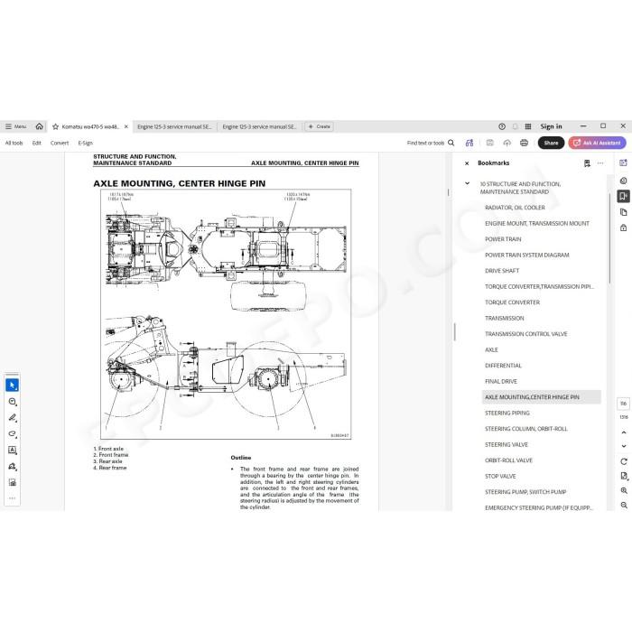 Komatsu Wheel Loader WA470-5 WA480-5 service & repair manual