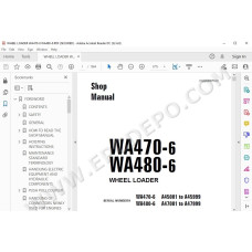Komatsu Wheel Loader WA470-6 WA480-6 service & repair manual