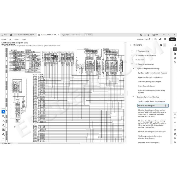 Komatsu Wheel Loader WA470-6R WA480-6R service & repair manual