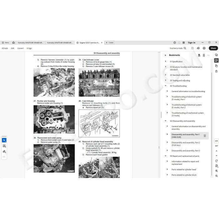 Komatsu Wheel Loader WA470-6R WA480-6R service & repair manual