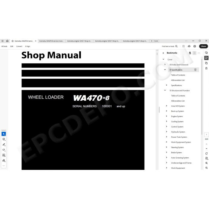 Komatsu Wheel Loader WA470-8 service & repair manual