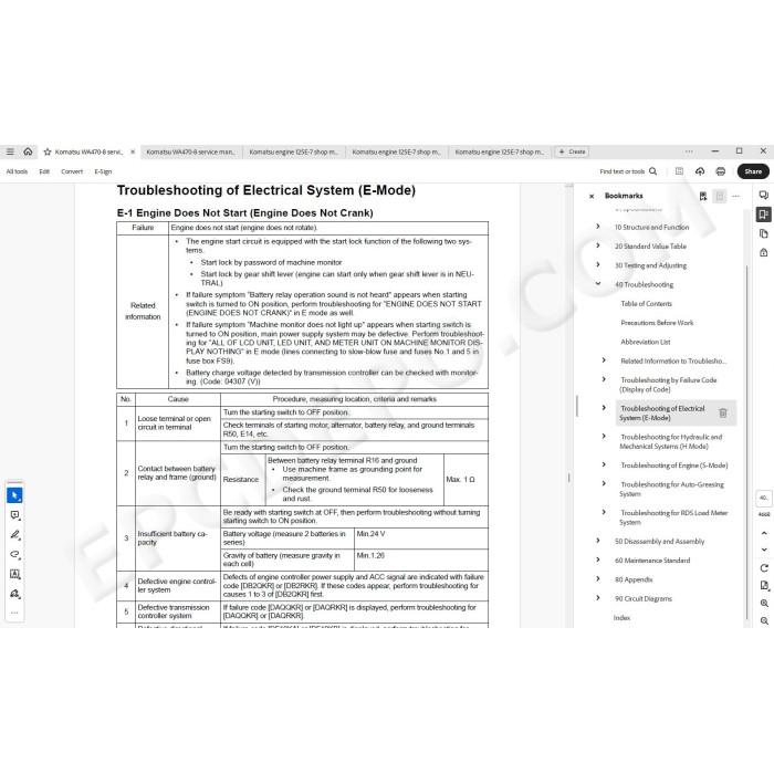 Komatsu Wheel Loader WA470-8 service & repair manual
