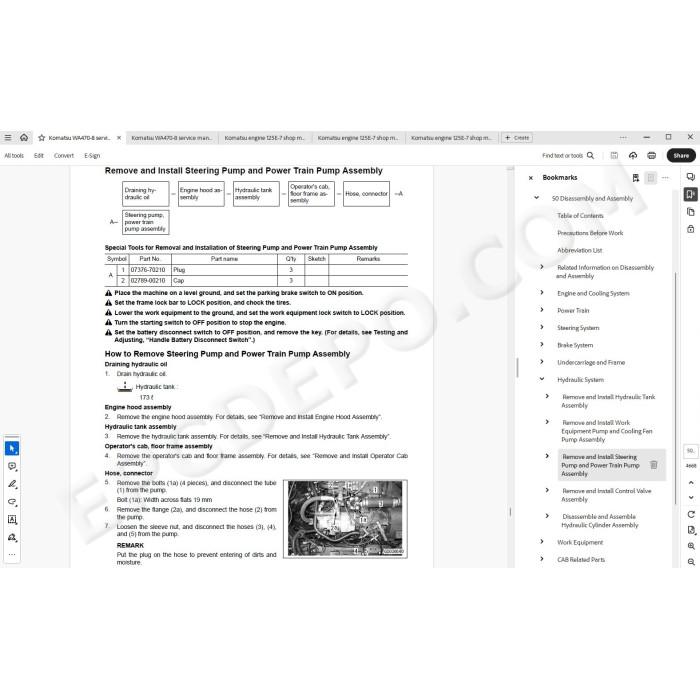 Komatsu Wheel Loader WA470-8 service & repair manual