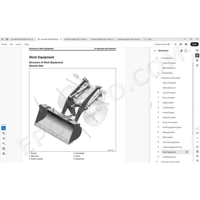 Komatsu Wheel Loader WA470-8E0 service & repair manual