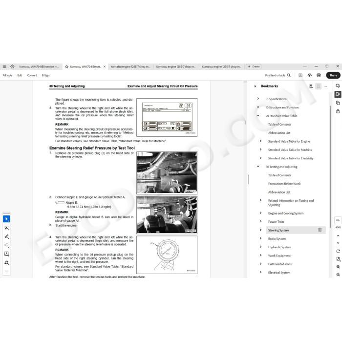 Komatsu Wheel Loader WA470-8E0 service & repair manual
