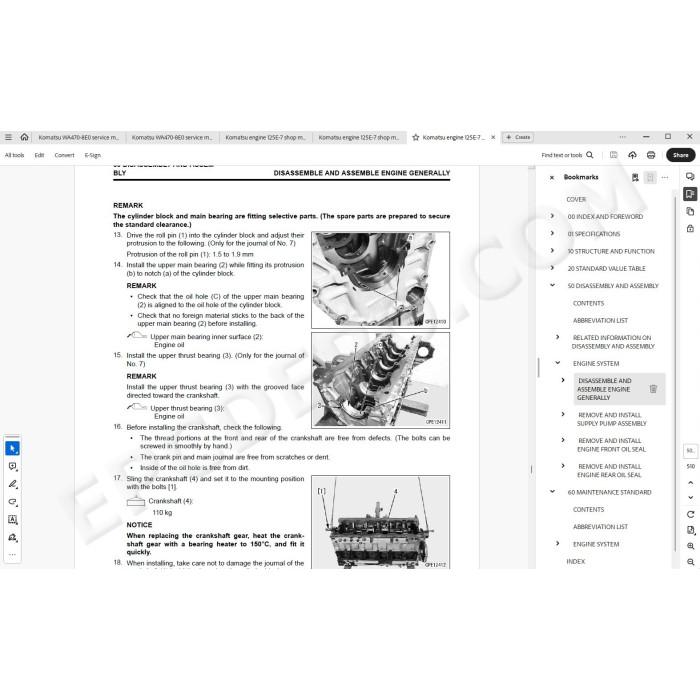 Komatsu Wheel Loader WA470-8E0 service & repair manual