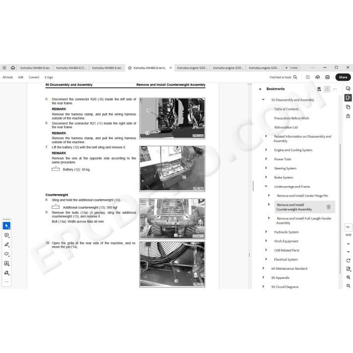 Komatsu Wheel Loader WA480-8 service & repair manual