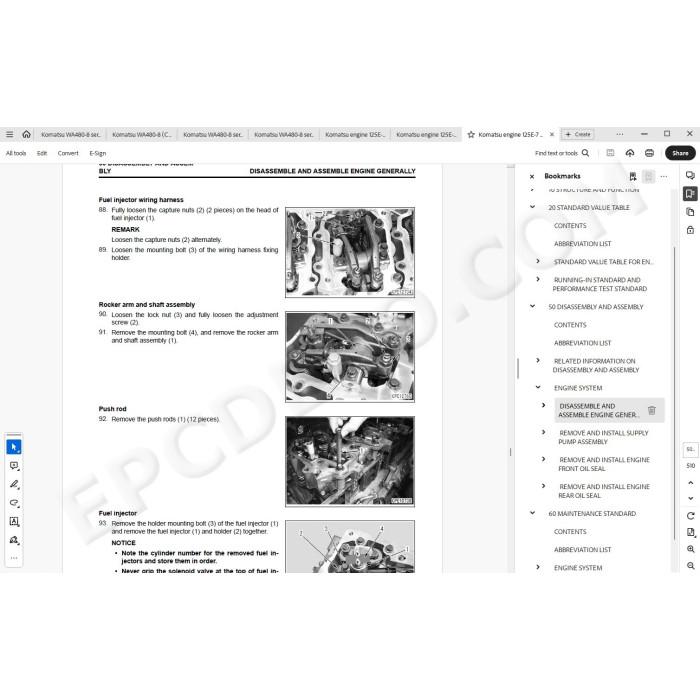 Komatsu Wheel Loader WA480-8 service & repair manual