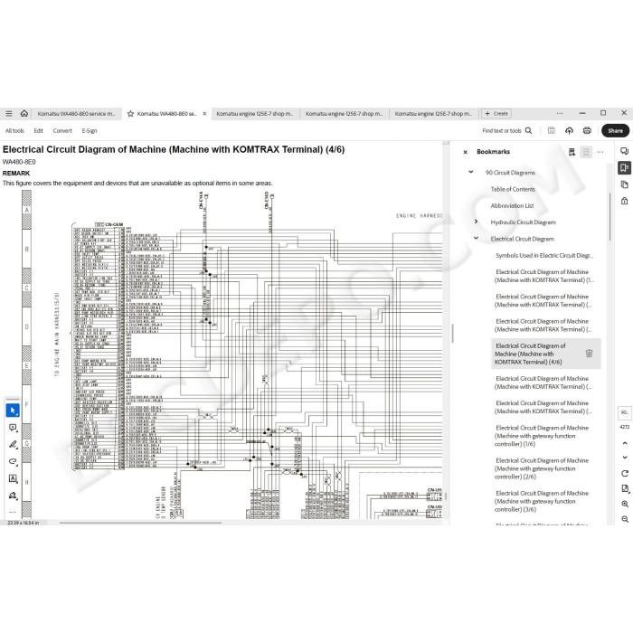Komatsu Wheel Loader WA480-8E0 service & repair manual