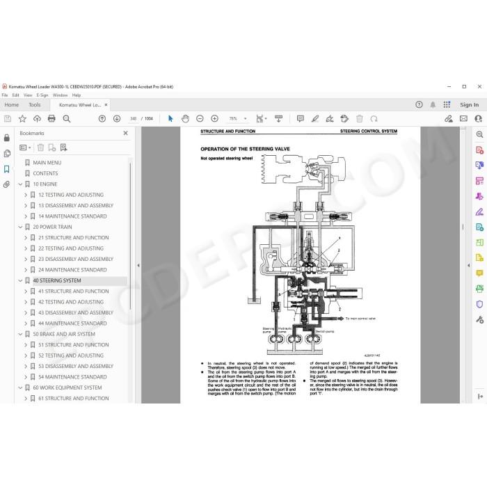 Komatsu Wheel Loader WA500-1L service & repair manual