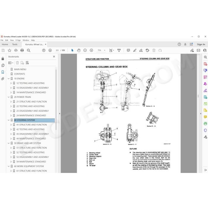 Komatsu Wheel Loader WA500-1LC service & repair manual