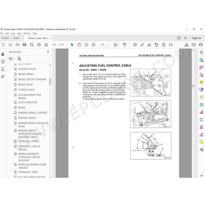Komatsu Wheel Loader WA500-3 WA500-3LE service & repair manual