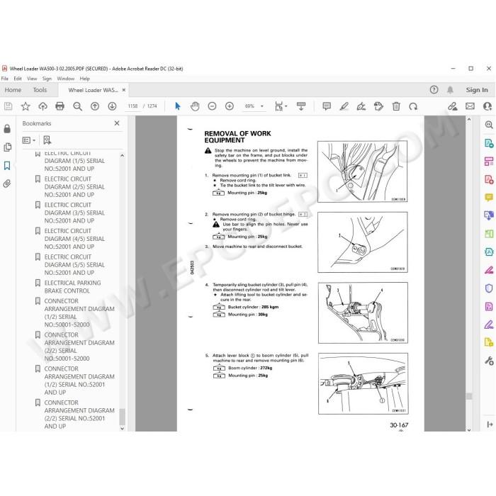 Komatsu Wheel Loader WA500-3 WA500-3LE service & repair manual