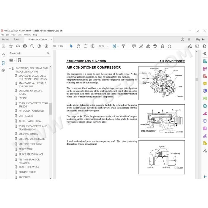 Komatsu Wheel Loader WA500-3H service & repair manual