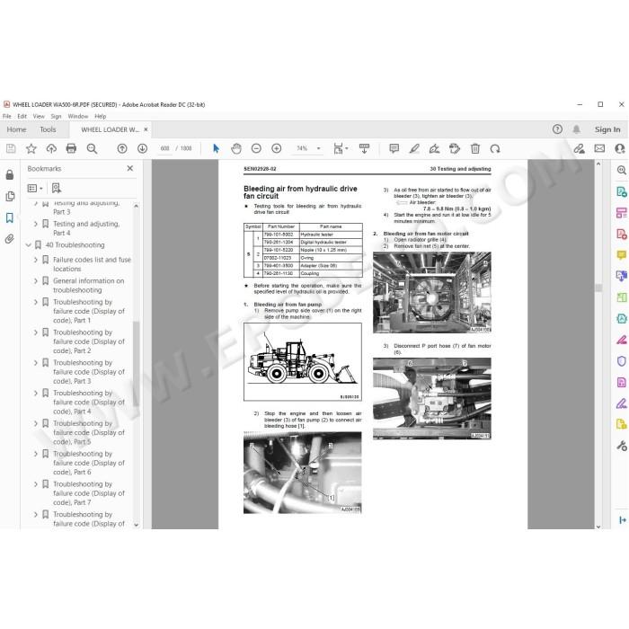 Komatsu Wheel Loader WA500-6R service & repair manual