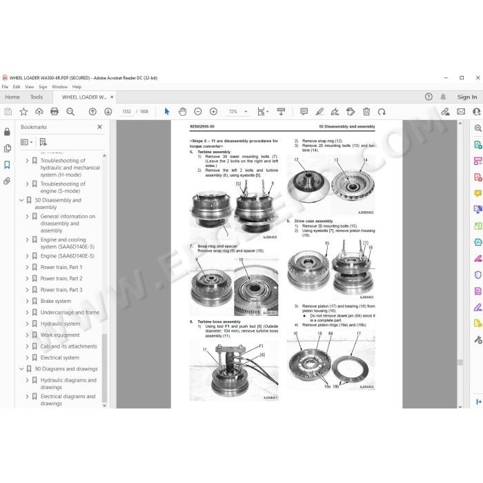Komatsu Wheel Loader WA500-6R service & repair manual