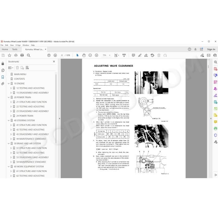 Komatsu Wheel Loader WA600-1 service & repair manual