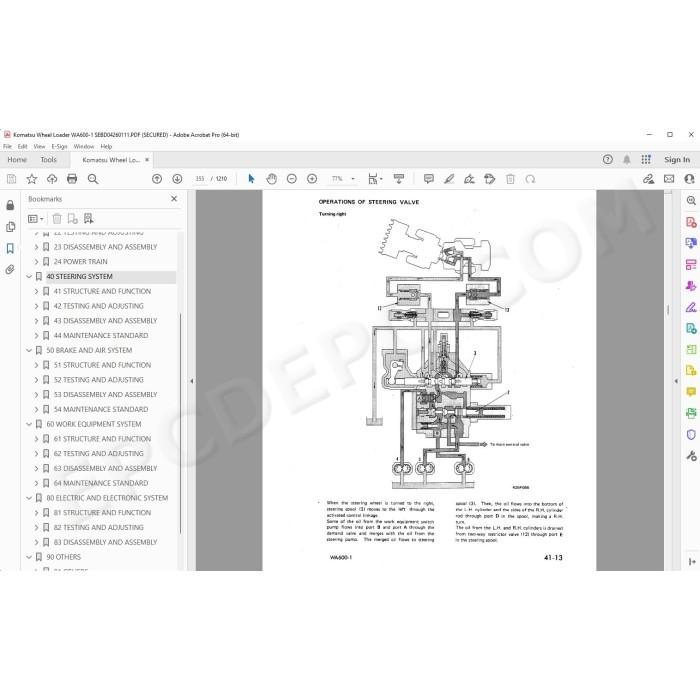 Komatsu Wheel Loader WA600-1 service & repair manual