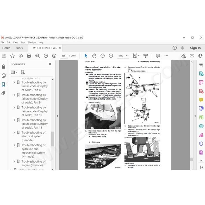 Komatsu Wheel Loader WA600-6 service & repair manual