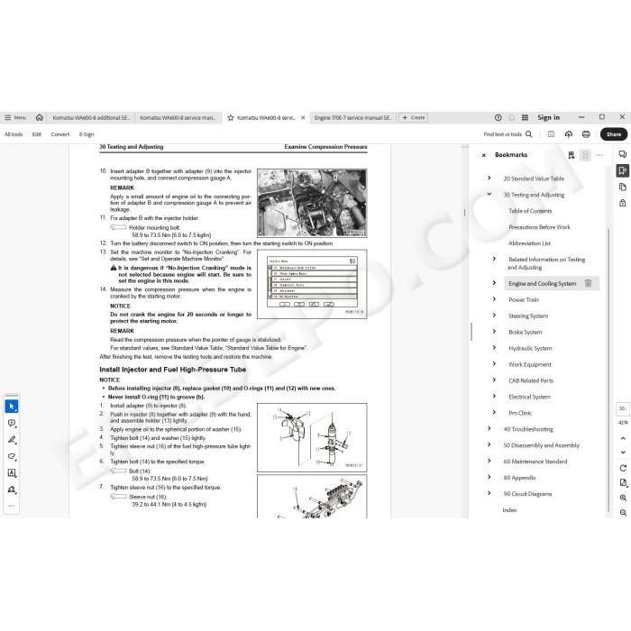 Komatsu Wheel Loader WA600-8 service & repair manual