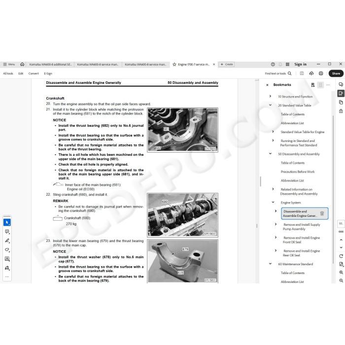 Komatsu Wheel Loader WA600-8 service & repair manual