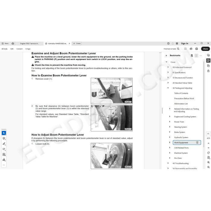 Komatsu Wheel Loader WA600-8E0 service & repair manual
