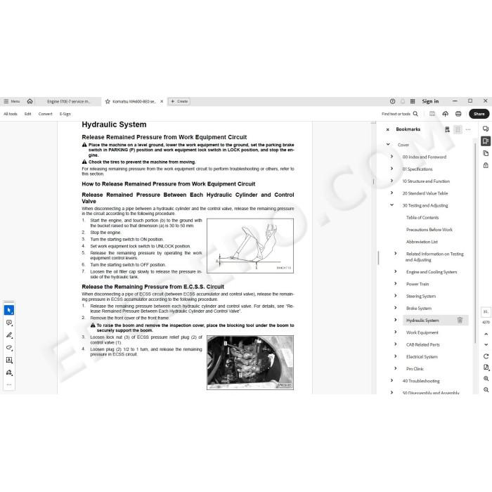 Komatsu Wheel Loader WA600-8E0 service & repair manual