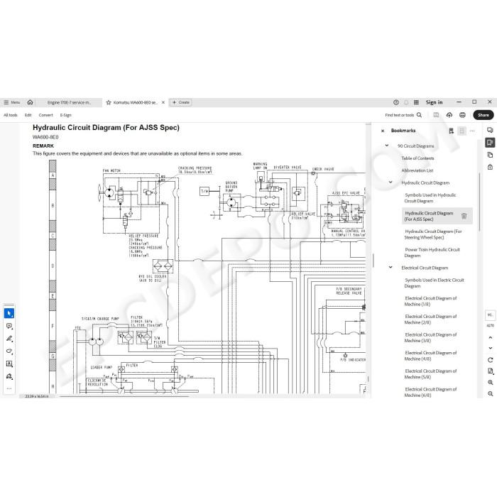 Komatsu Wheel Loader WA600-8E0 service & repair manual
