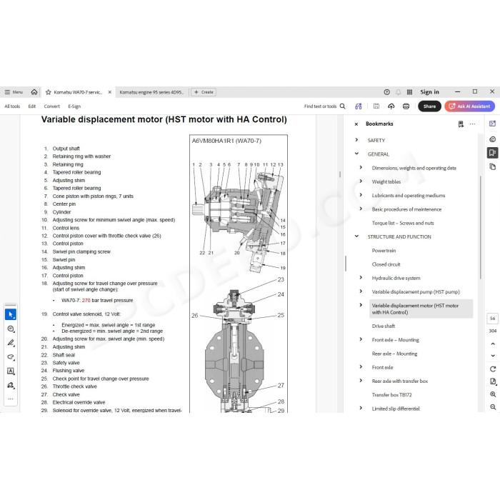 Komatsu Wheel Loader WA70-7 service & repair manual