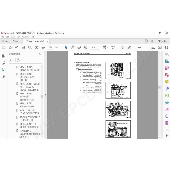 Komatsu Wheel Loader WA700-3 service & repair manual