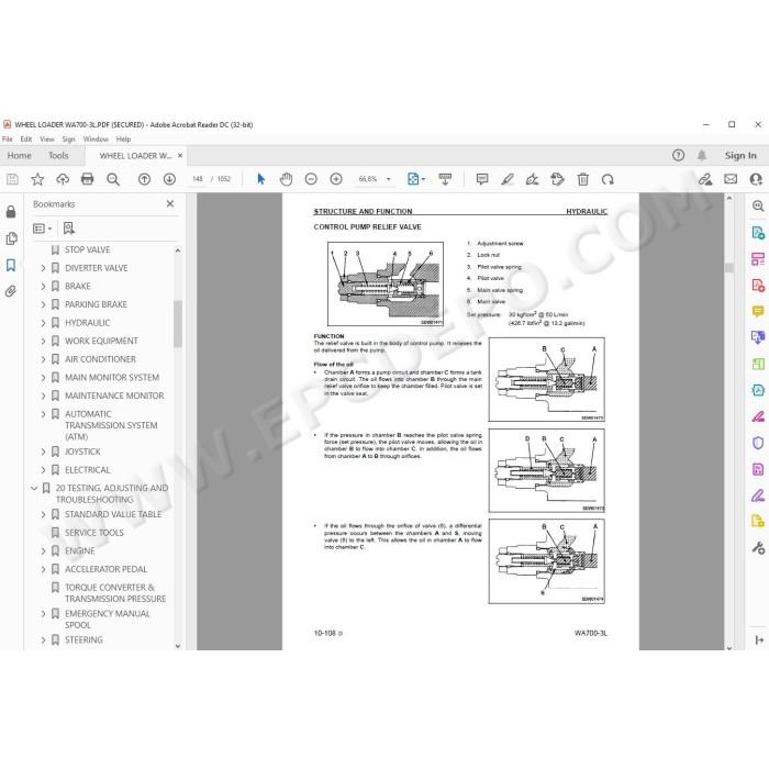 Komatsu Wheel Loader WA700-3L Avance service & repair manual