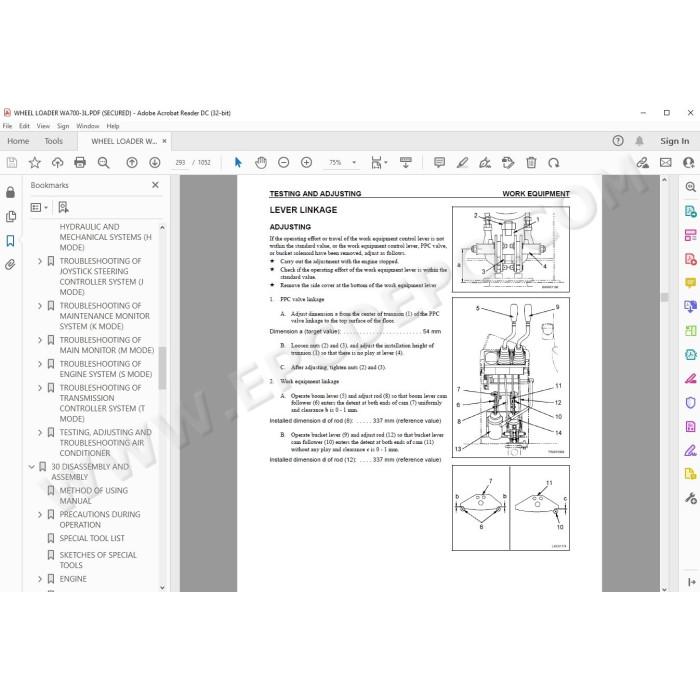 Komatsu Wheel Loader WA700-3L Avance service & repair manual