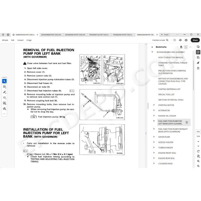 Komatsu Wheel Loader WA800-3 Avance service & repair manual