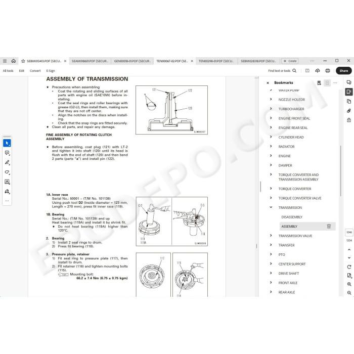 Komatsu Wheel Loader WA800-3 Avance service & repair manual