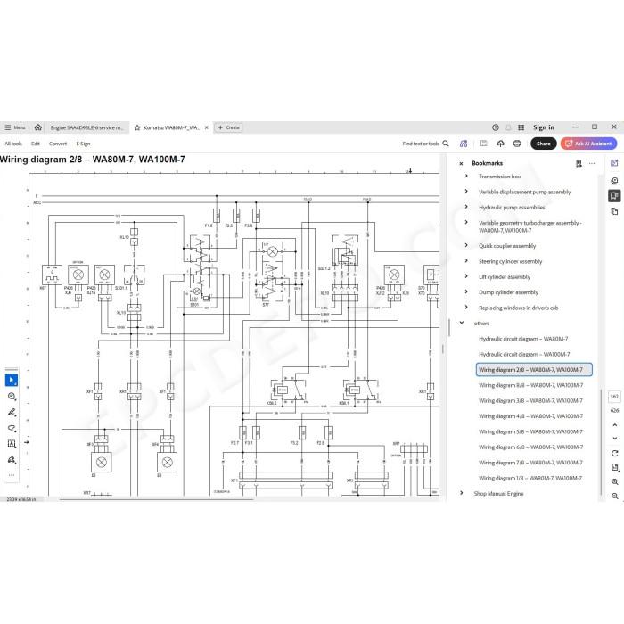 Komatsu Wheel Loader WA80M-7 WA100M-7 service & repair manual