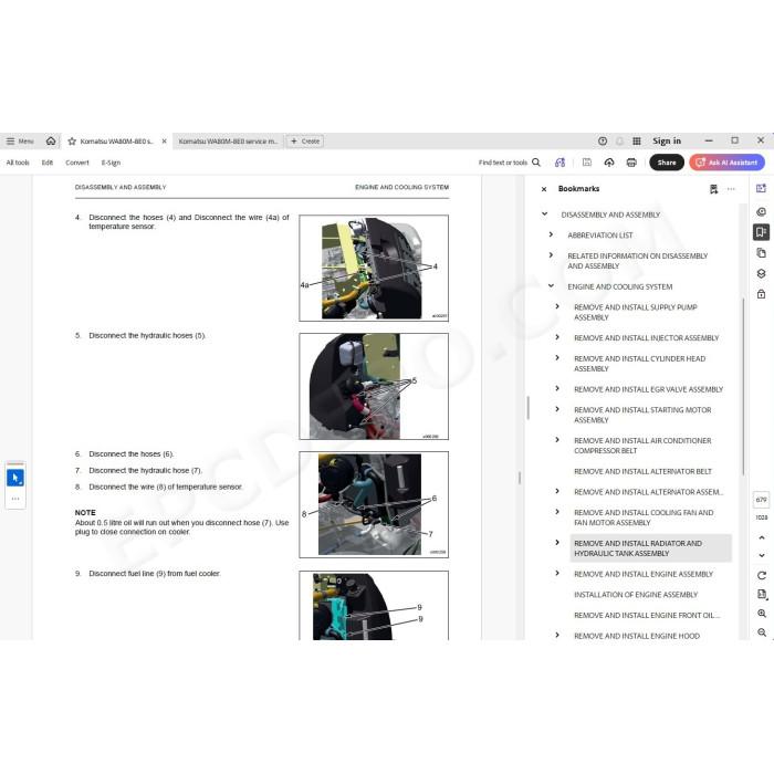 Komatsu Wheel Loader WA80M-8E0 service & repair manual