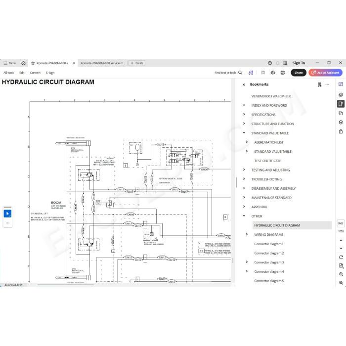 Komatsu Wheel Loader WA80M-8E0 service & repair manual
