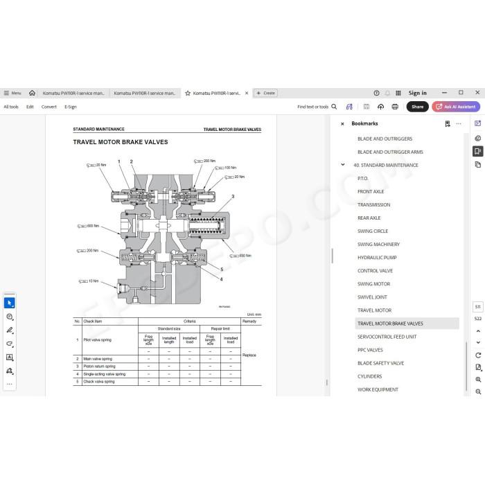 Komatsu Wheeled Excavator PW110R-1 service & repair manual