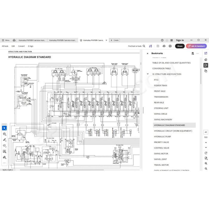 Komatsu Wheeled Excavator PW110R-1 service & repair manual