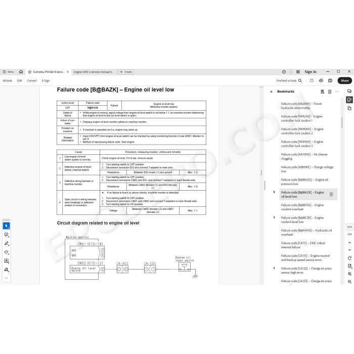 Komatsu Wheeled Excavator PW148-10 service & repair manual