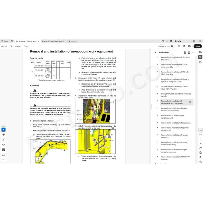 Komatsu Wheeled Excavator PW148-10 service & repair manual