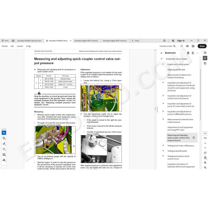 Komatsu Wheeled Excavator PW148-11 service & repair manual